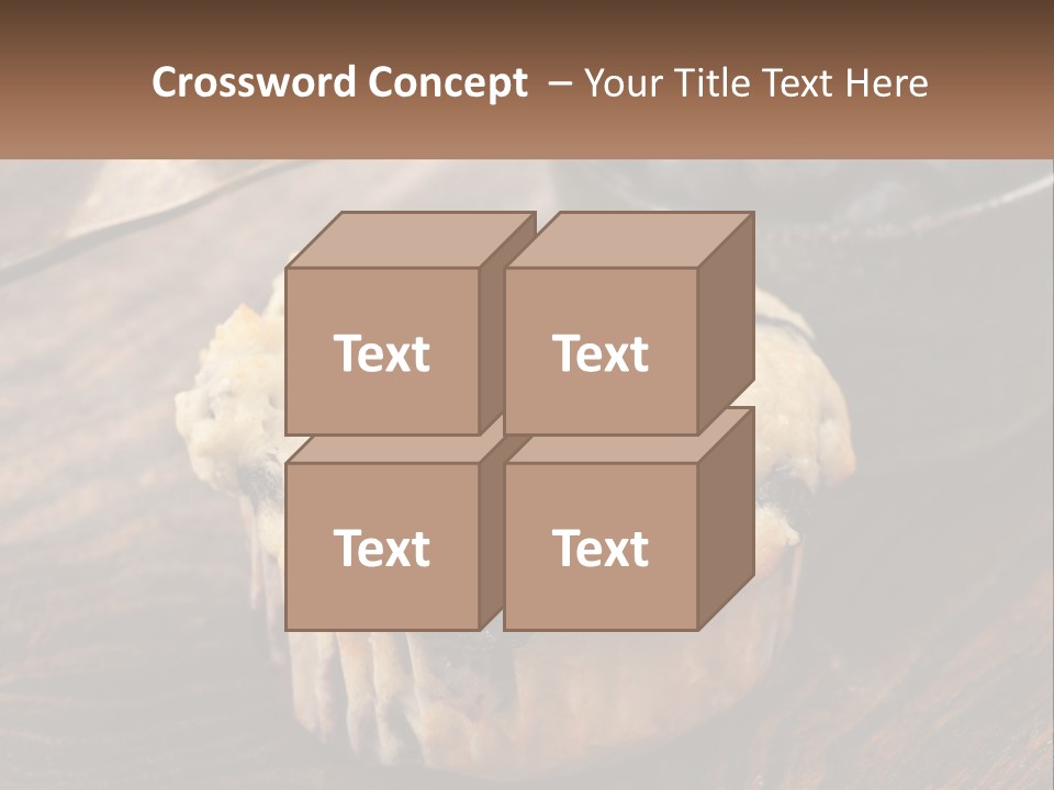 A Blueberry Muffin Sitting On Top Of A Wooden Table PowerPoint Template