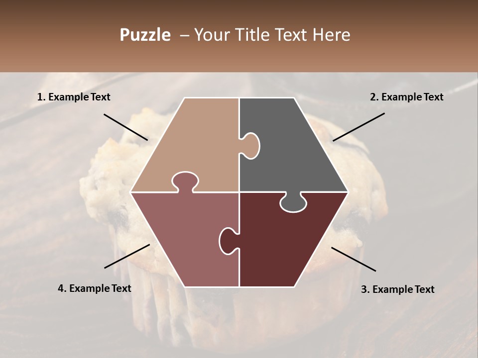 A Blueberry Muffin Sitting On Top Of A Wooden Table PowerPoint Template