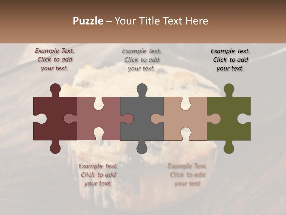 A Blueberry Muffin Sitting On Top Of A Wooden Table PowerPoint Template