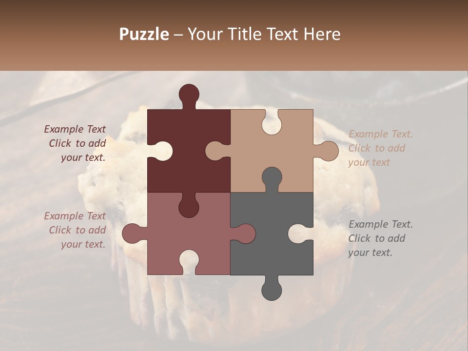 A Blueberry Muffin Sitting On Top Of A Wooden Table PowerPoint Template