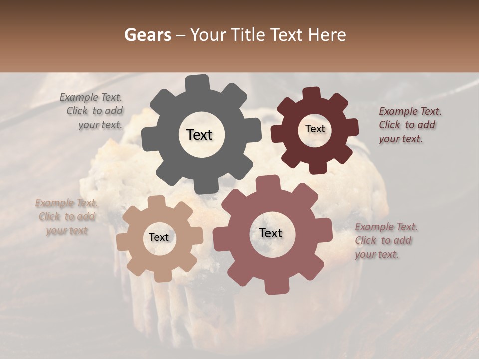 A Blueberry Muffin Sitting On Top Of A Wooden Table PowerPoint Template