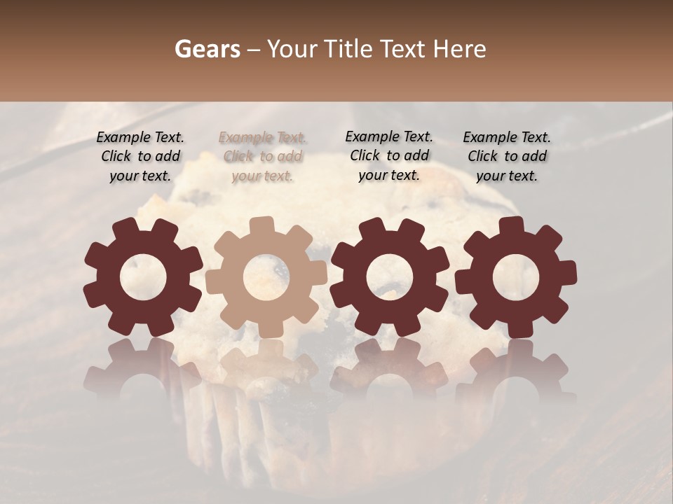 A Blueberry Muffin Sitting On Top Of A Wooden Table PowerPoint Template