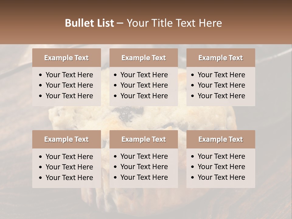 A Blueberry Muffin Sitting On Top Of A Wooden Table PowerPoint Template