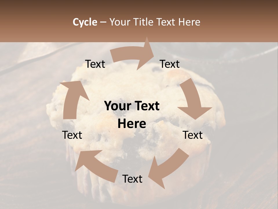 A Blueberry Muffin Sitting On Top Of A Wooden Table PowerPoint Template