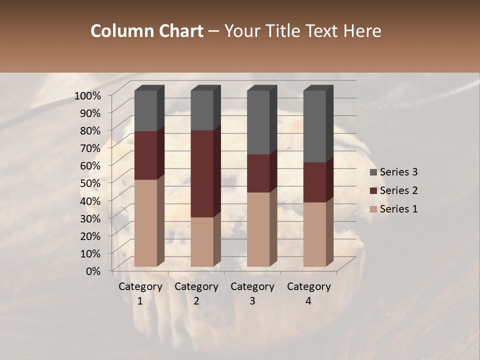 A Blueberry Muffin Sitting On Top Of A Wooden Table PowerPoint Template