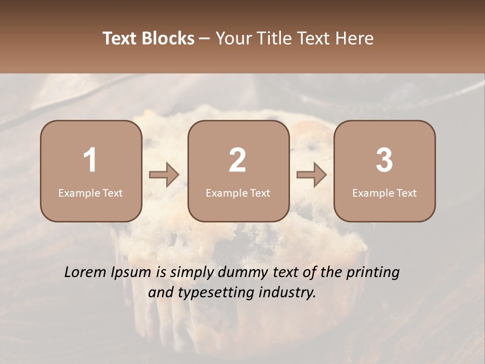 A Blueberry Muffin Sitting On Top Of A Wooden Table PowerPoint Template
