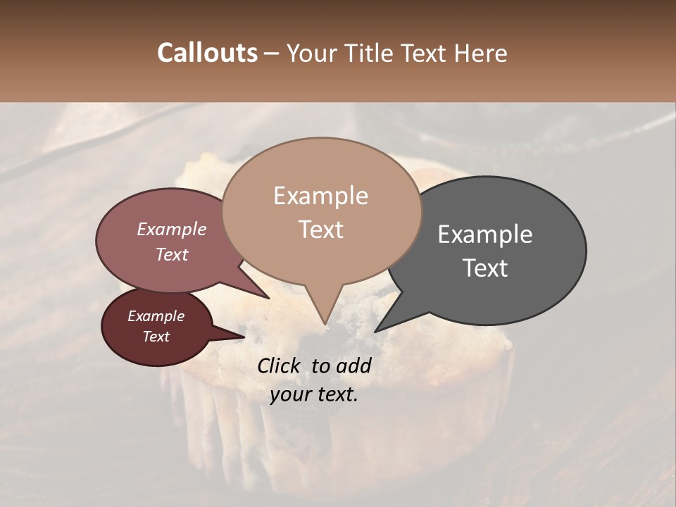 A Blueberry Muffin Sitting On Top Of A Wooden Table PowerPoint Template