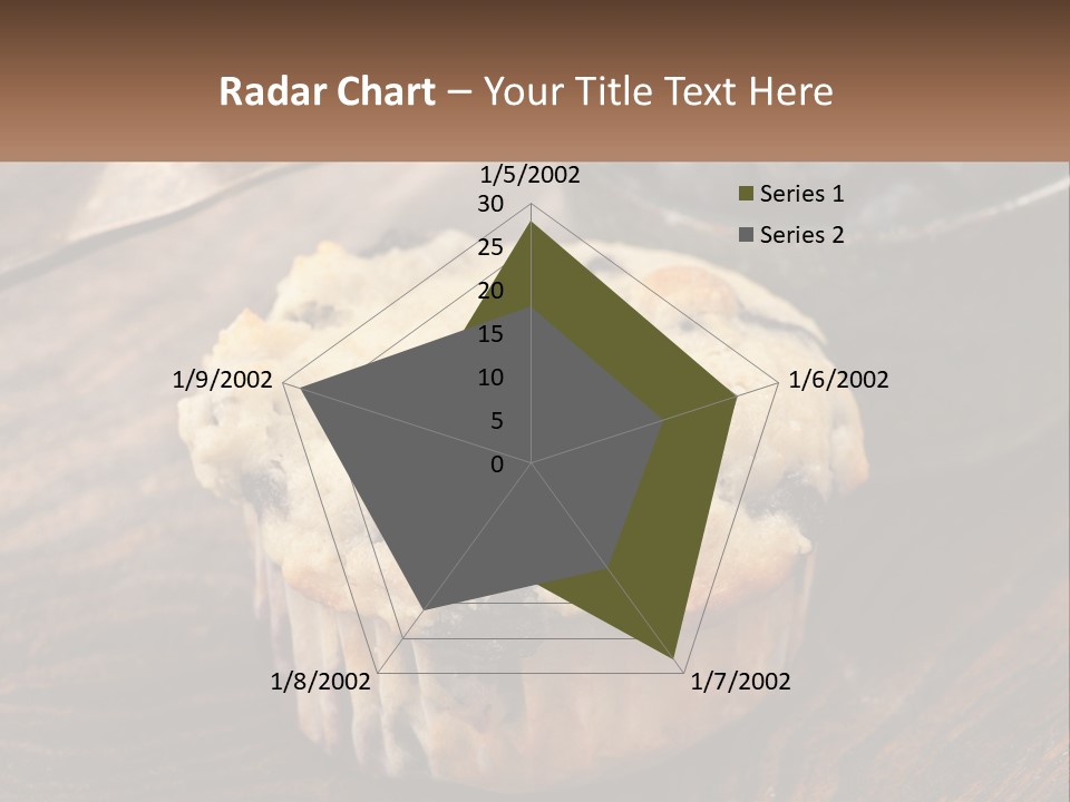 A Blueberry Muffin Sitting On Top Of A Wooden Table PowerPoint Template