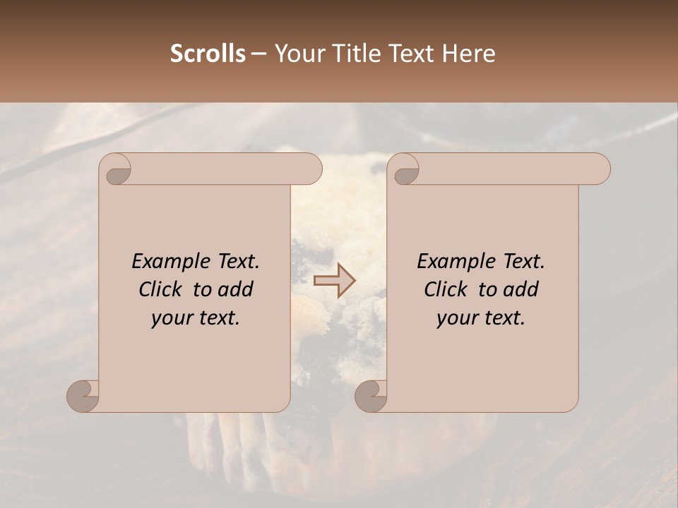 A Blueberry Muffin Sitting On Top Of A Wooden Table PowerPoint Template
