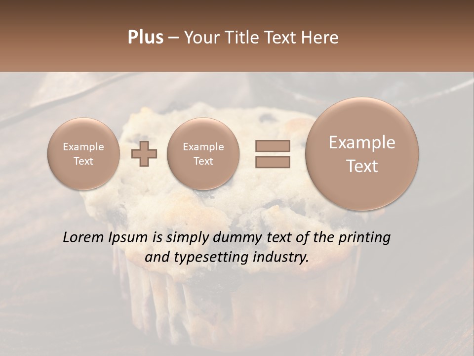 A Blueberry Muffin Sitting On Top Of A Wooden Table PowerPoint Template