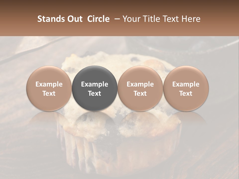 A Blueberry Muffin Sitting On Top Of A Wooden Table PowerPoint Template