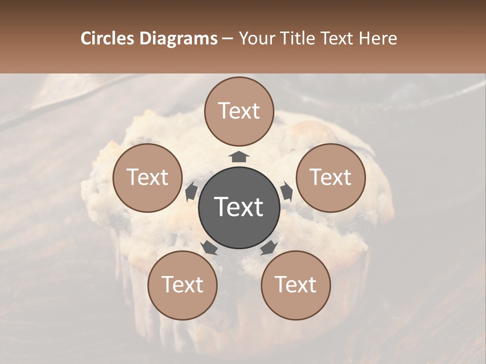 A Blueberry Muffin Sitting On Top Of A Wooden Table PowerPoint Template