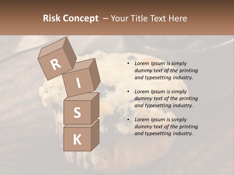 A Blueberry Muffin Sitting On Top Of A Wooden Table PowerPoint Template