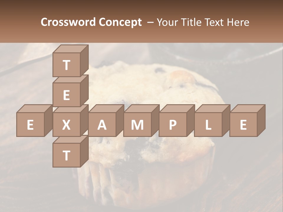 A Blueberry Muffin Sitting On Top Of A Wooden Table PowerPoint Template
