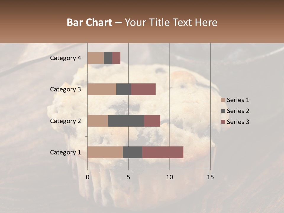 A Blueberry Muffin Sitting On Top Of A Wooden Table PowerPoint Template