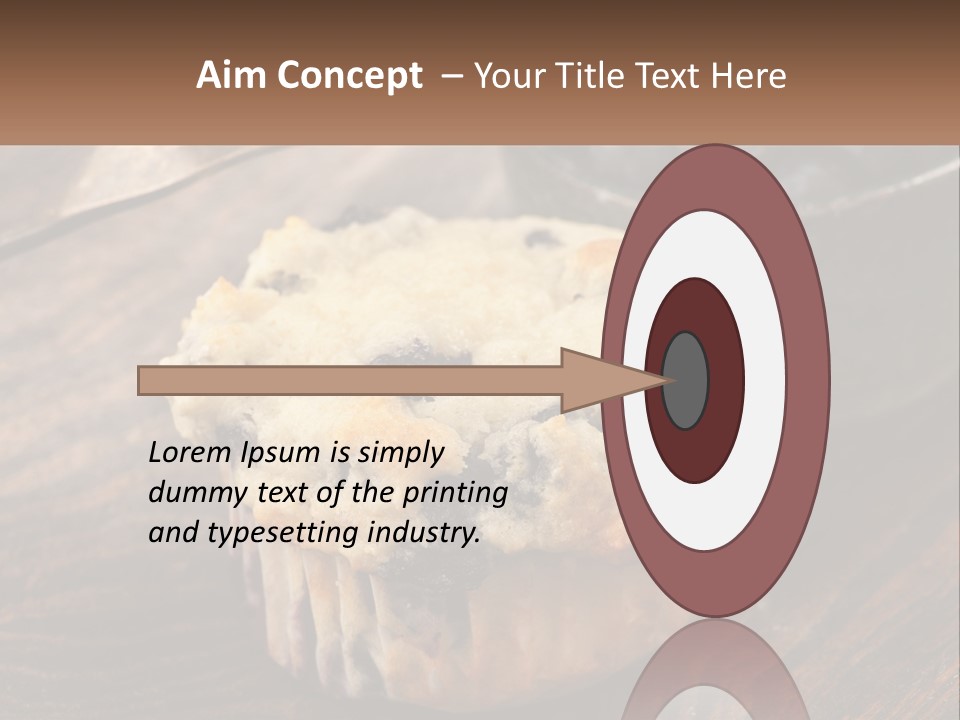 A Blueberry Muffin Sitting On Top Of A Wooden Table PowerPoint Template