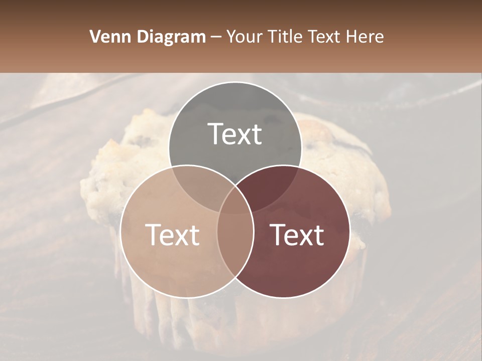 A Blueberry Muffin Sitting On Top Of A Wooden Table PowerPoint Template