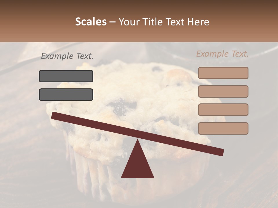 A Blueberry Muffin Sitting On Top Of A Wooden Table PowerPoint Template