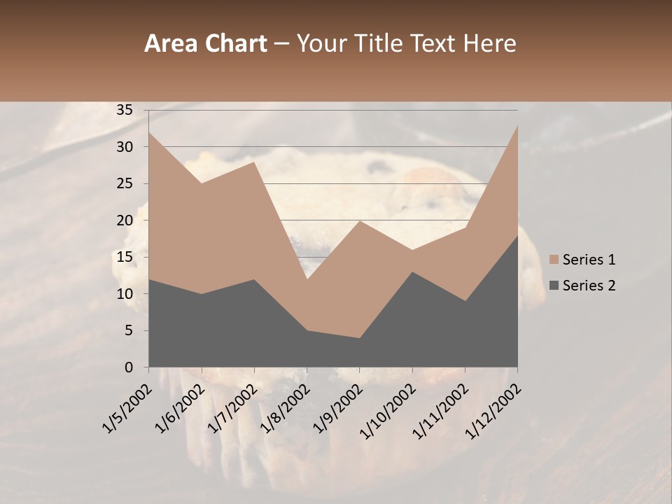 A Blueberry Muffin Sitting On Top Of A Wooden Table PowerPoint Template