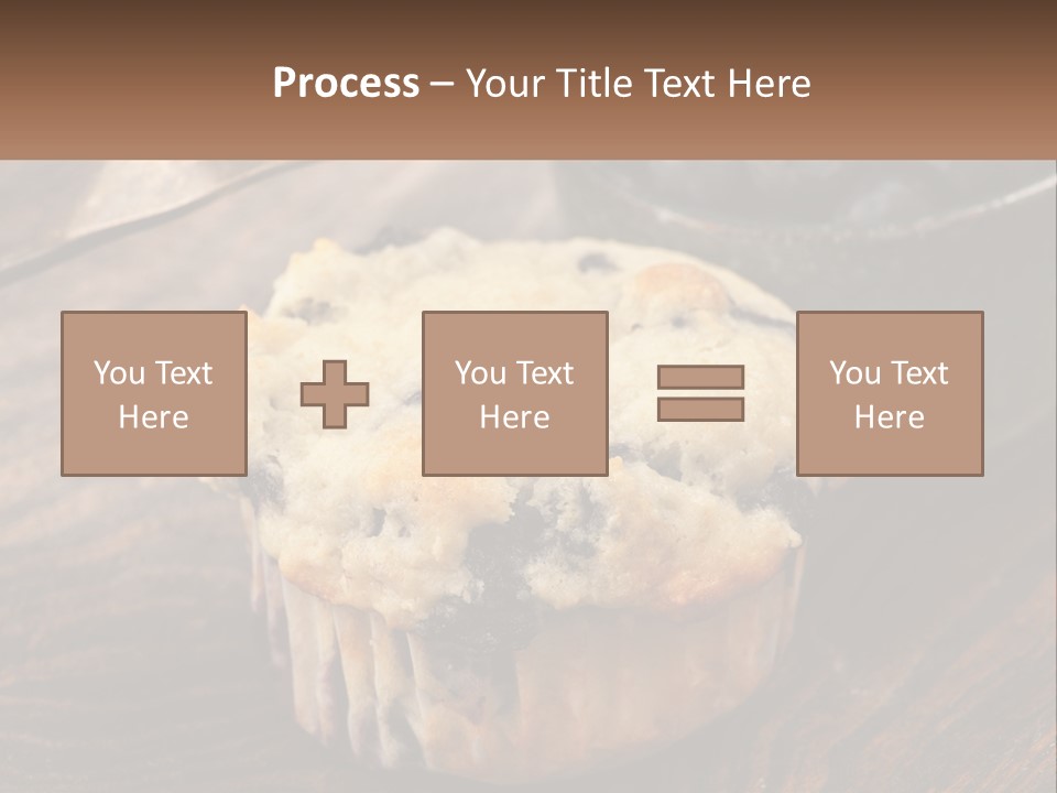 A Blueberry Muffin Sitting On Top Of A Wooden Table PowerPoint Template