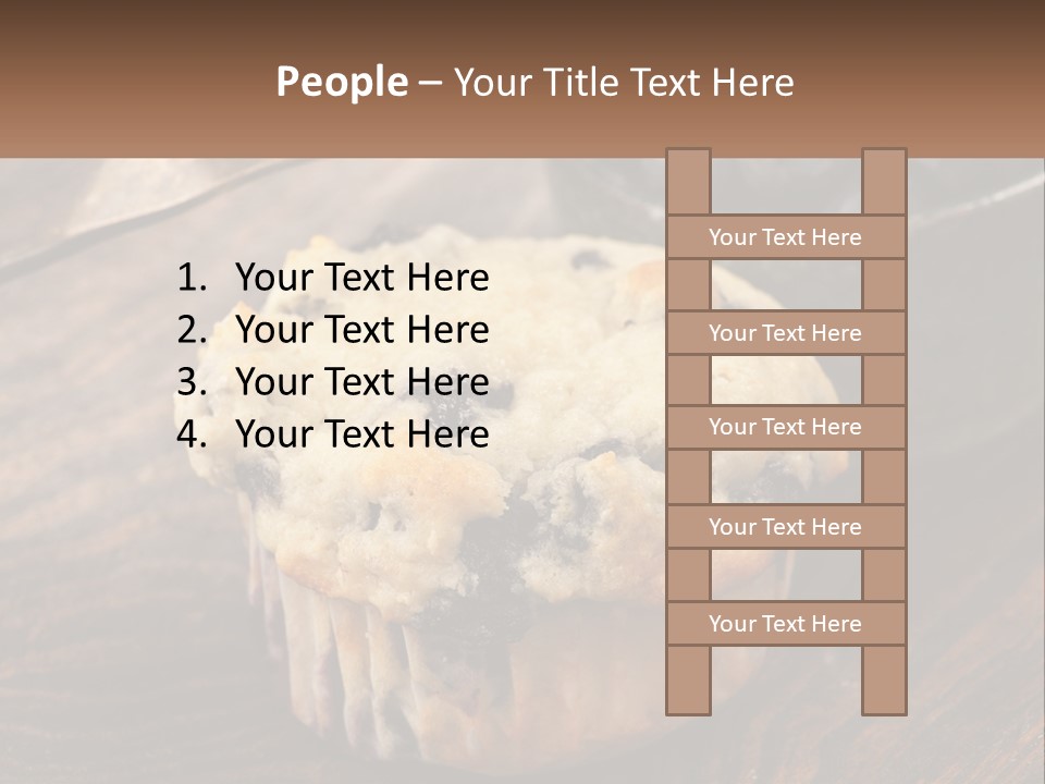 A Blueberry Muffin Sitting On Top Of A Wooden Table PowerPoint Template
