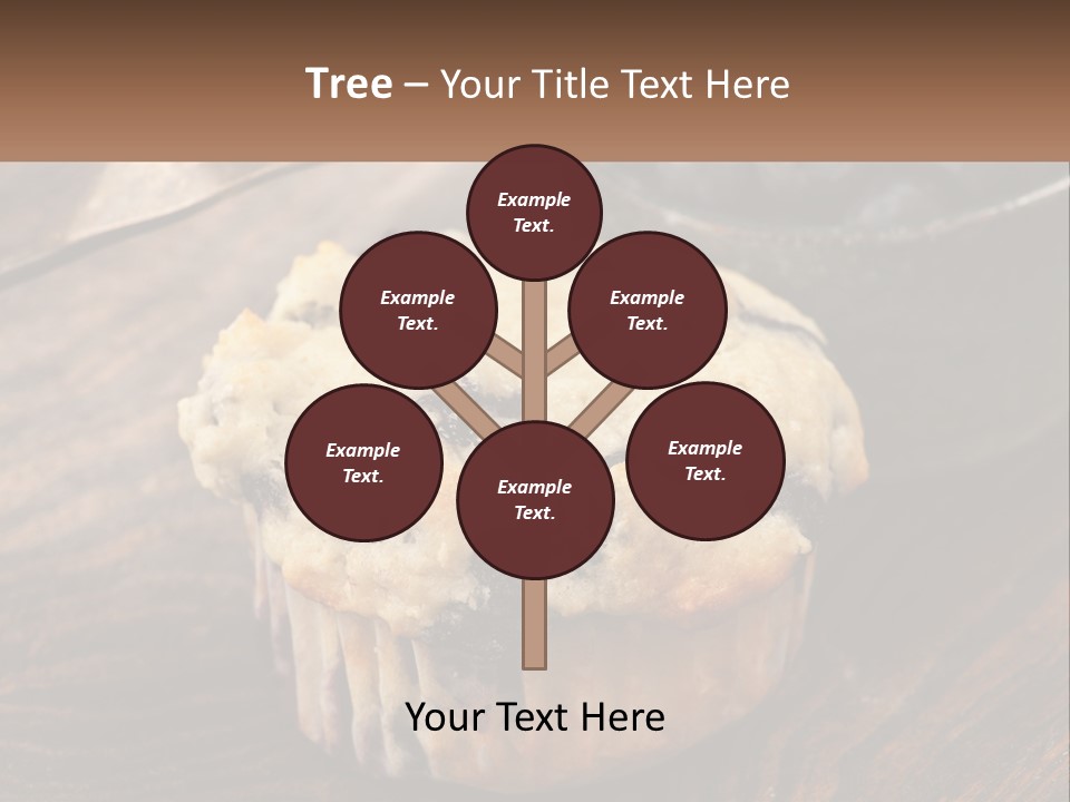 A Blueberry Muffin Sitting On Top Of A Wooden Table PowerPoint Template