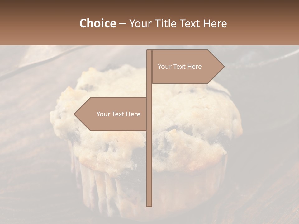 A Blueberry Muffin Sitting On Top Of A Wooden Table PowerPoint Template