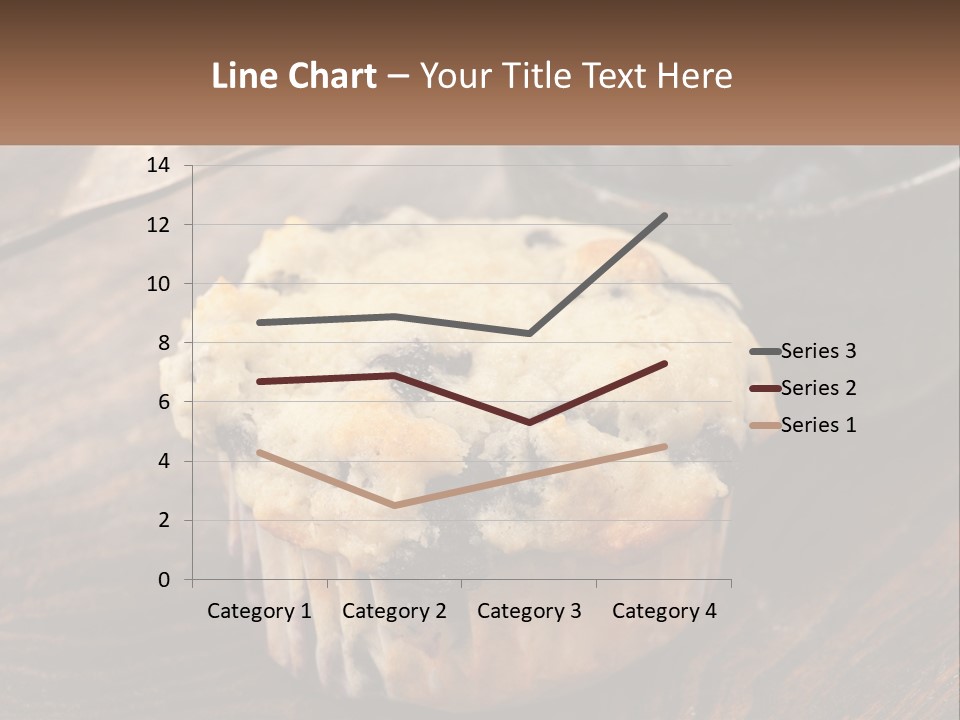 A Blueberry Muffin Sitting On Top Of A Wooden Table PowerPoint Template