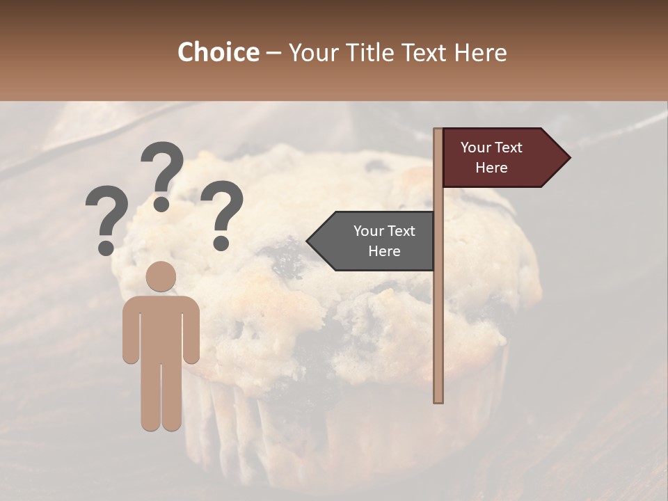 A Blueberry Muffin Sitting On Top Of A Wooden Table PowerPoint Template