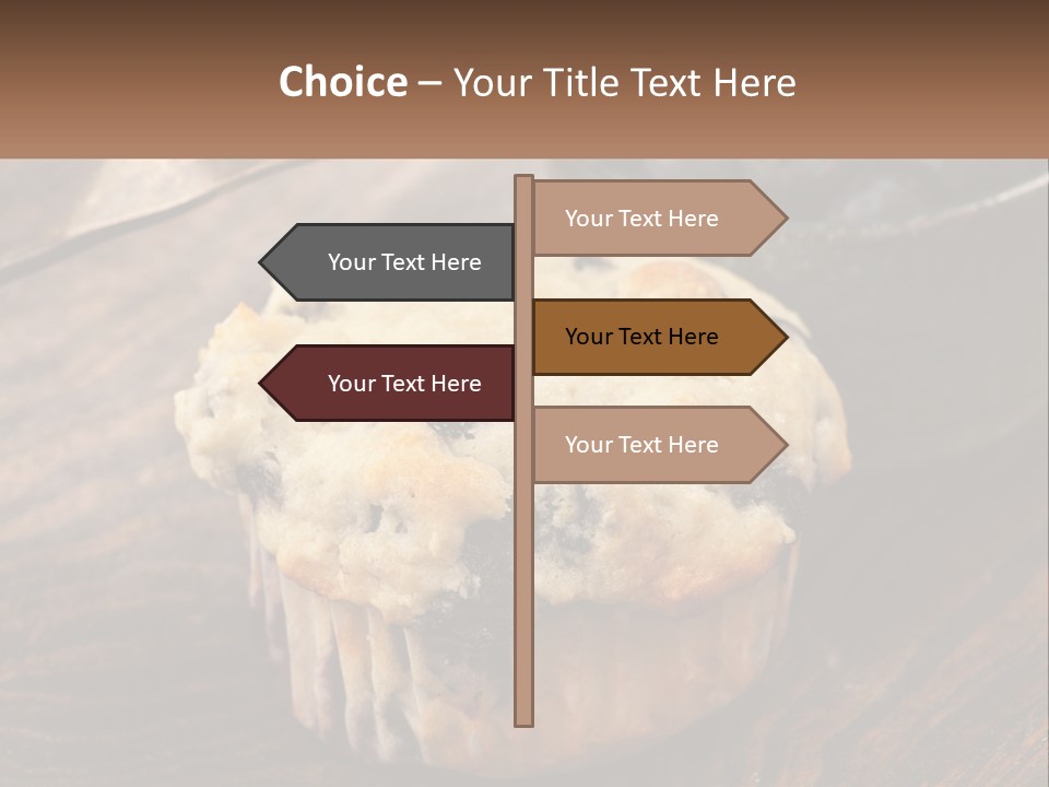 A Blueberry Muffin Sitting On Top Of A Wooden Table PowerPoint Template