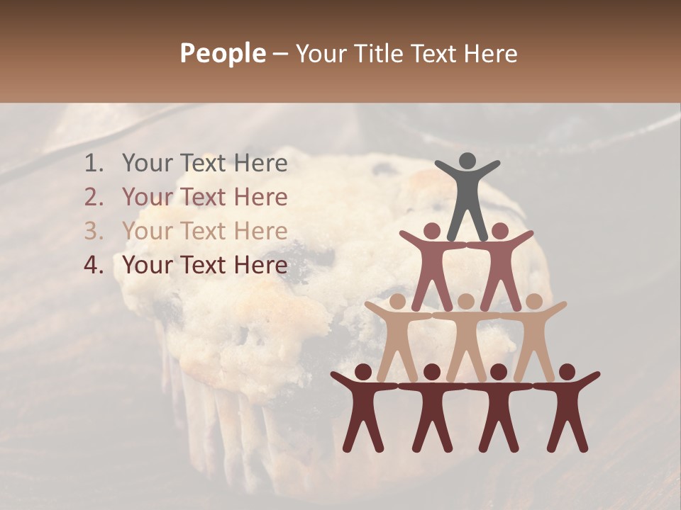A Blueberry Muffin Sitting On Top Of A Wooden Table PowerPoint Template