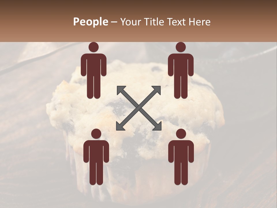 A Blueberry Muffin Sitting On Top Of A Wooden Table PowerPoint Template