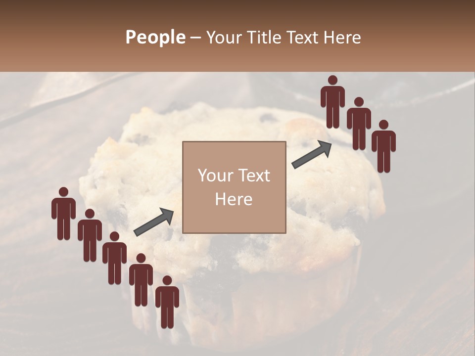 A Blueberry Muffin Sitting On Top Of A Wooden Table PowerPoint Template