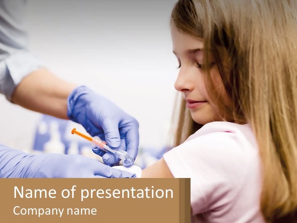 A Little Girl Getting Her Teeth Checked By A Dentist PowerPoint Template