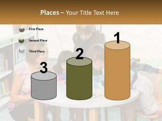 A Group Of Children Sitting Around A Table PowerPoint Template