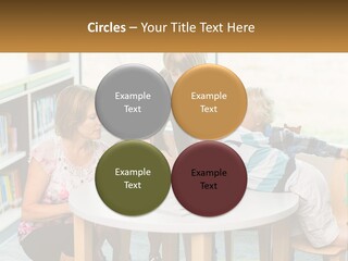 A Group Of Children Sitting Around A Table PowerPoint Template