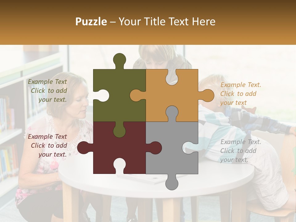 A Group Of Children Sitting Around A Table PowerPoint Template
