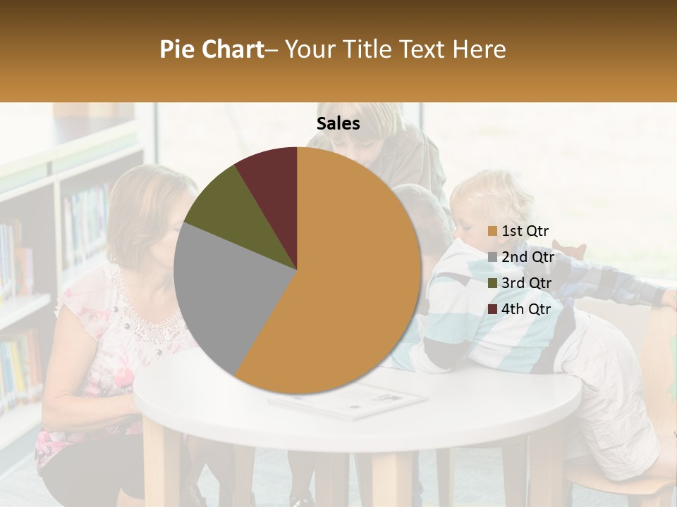A Group Of Children Sitting Around A Table PowerPoint Template