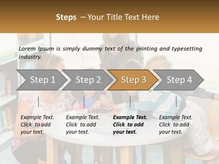 A Group Of Children Sitting Around A Table PowerPoint Template