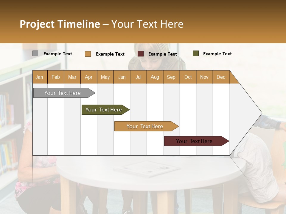 A Group Of Children Sitting Around A Table PowerPoint Template