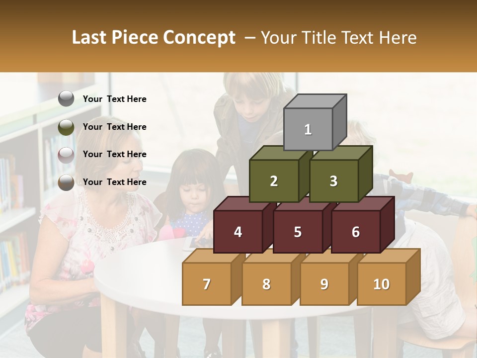 A Group Of Children Sitting Around A Table PowerPoint Template