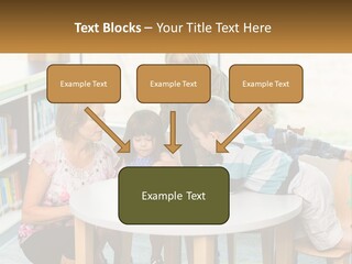 A Group Of Children Sitting Around A Table PowerPoint Template