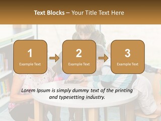 A Group Of Children Sitting Around A Table PowerPoint Template