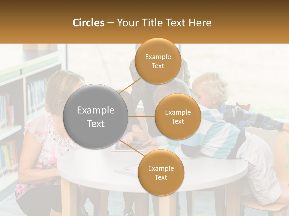 A Group Of Children Sitting Around A Table PowerPoint Template