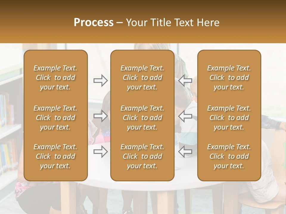 A Group Of Children Sitting Around A Table PowerPoint Template
