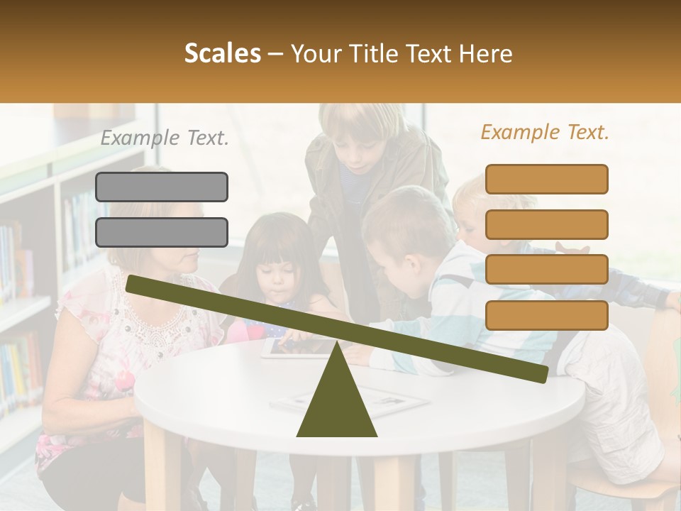 A Group Of Children Sitting Around A Table PowerPoint Template