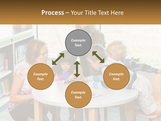A Group Of Children Sitting Around A Table PowerPoint Template