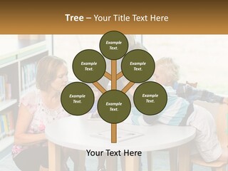 A Group Of Children Sitting Around A Table PowerPoint Template