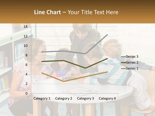 A Group Of Children Sitting Around A Table PowerPoint Template