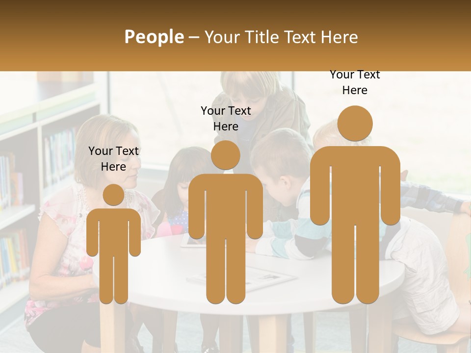 A Group Of Children Sitting Around A Table PowerPoint Template